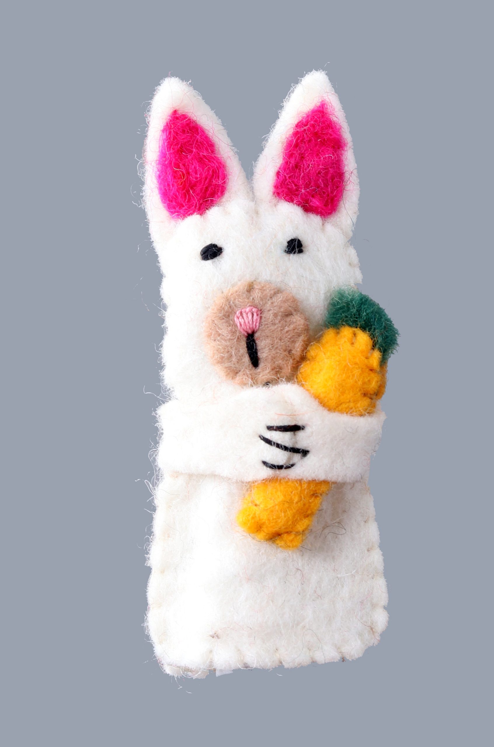 Rabbit with Carrot Finger Puppet